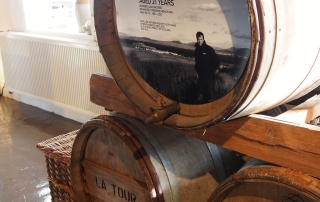 Casks in the visitor's centre at Bruichladdich
